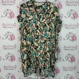 Lost + Wander dress buttons jungle leaves Tropical Leaf Button Down Shirt